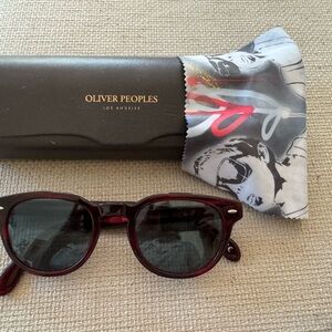 Oliver Peoples Sheldrake Tortoise with grey lens w/ hard case and “Pop” cloth